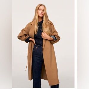 Mango Camel Long Coat